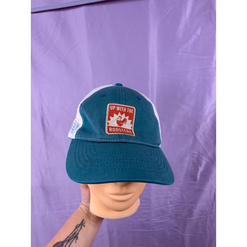 Infinity Headwear Up With The Roosters Trucker Hat Teal Blue White Mesh Snapback